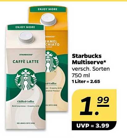 Starbucks Multiserve – verschiedene Sorten 750 ml