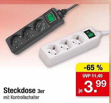 Steckdose 3er mit Kontroschalter