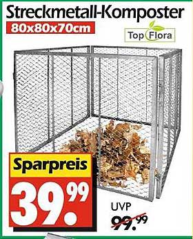 Streckmetall-Komposter 80x80x70cm von Top Flora