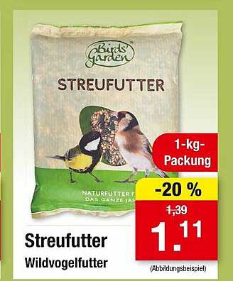 Streu Futter Wildvogelfutter 1-kg-Packung