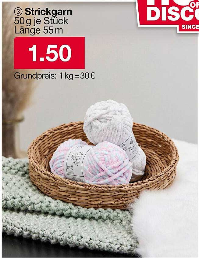 Strickgarn 50 g je Stück - Länge 55m