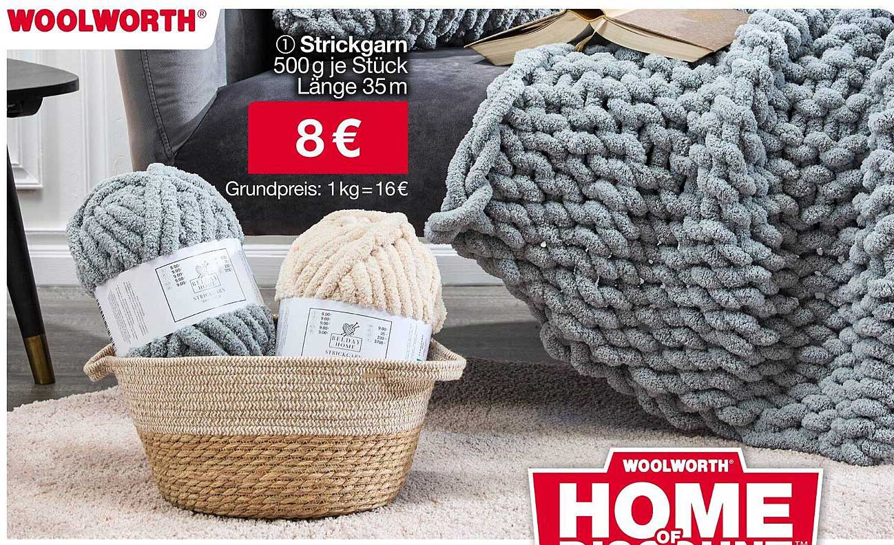 Strickgarn 500 g je Stück, Länge 35 m