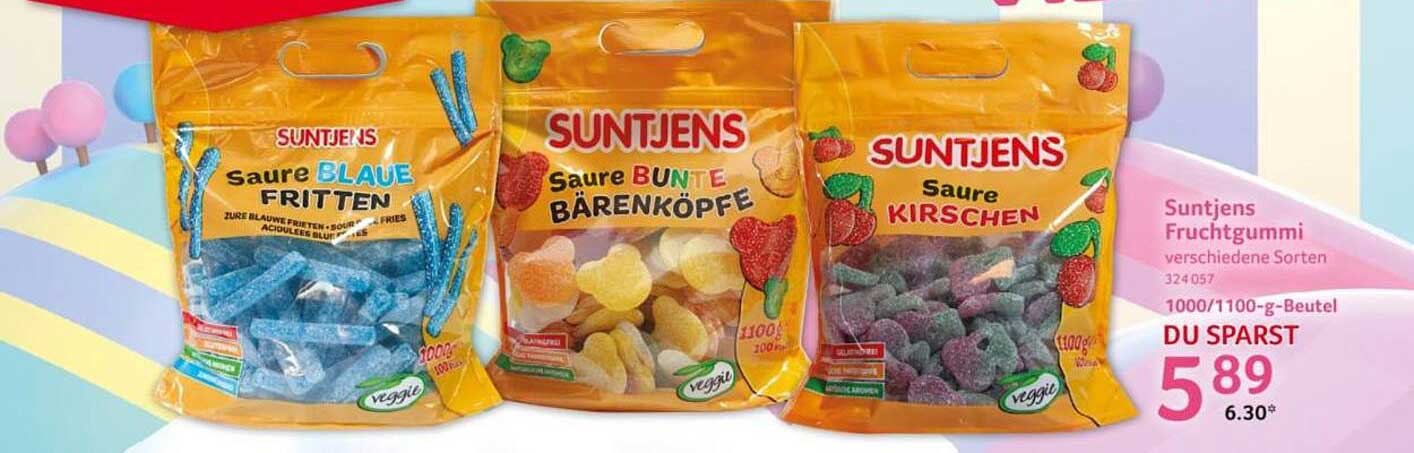 Suntjens Saure Fruchtgummi - verschiedene Sorten