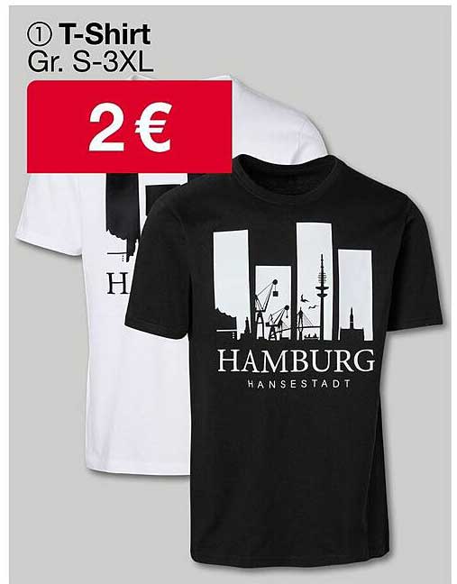 T-Shirt Gr. S-3XL für 2 €