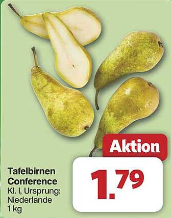 Tafelbirnen Conference Kl. I, Ursprung: Niederlande 1 kg