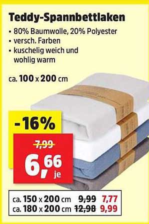Teddy-Spannbettlaken in verschiedenen Farben