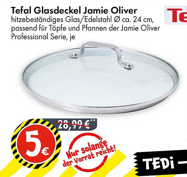 Tefal Glasdeckel Jamie Oliver Ø 24 cm