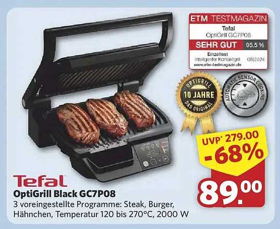 Tefal OptiGrill Black GC7P08