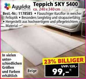 Teppich SKY 5400 – Flauschiger Kurzflor für Ihr Zuhause