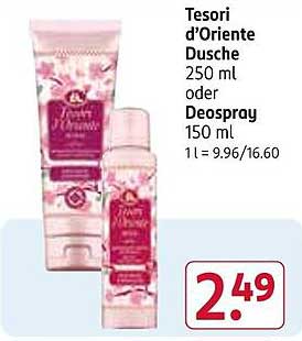 Tesori d’Oriente Dusche 250 ml oder Deospray 150 ml