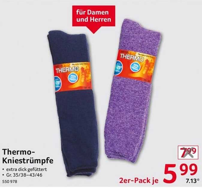 Thermo-Kniestrümpfe – extra dick gefüttert