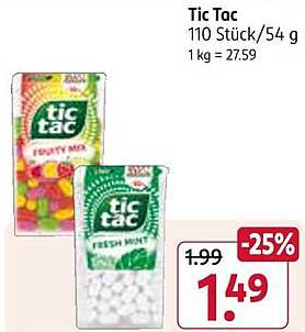 Tic Tac - Fruchtmix & Fresh Mint, 110 Stück/54 g
