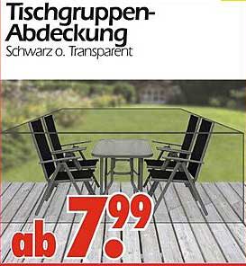 Tischgruppen-Abdeckung Schwarz oder Transparent