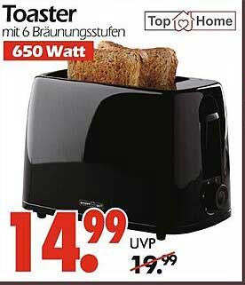 Toaster mit 6 Bräunungsstufen - 650 Watt