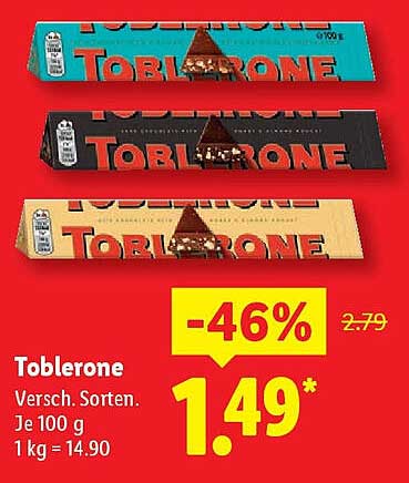 Toblerone – Verschiedene Sorten je 100 g