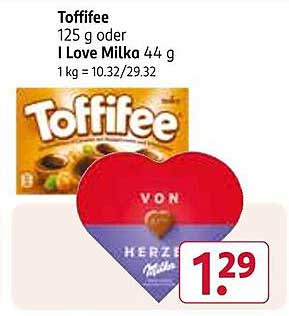 Toffifee 125 g oder I Love Milka 44 g