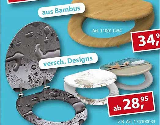 Toilettensitz aus Bambus und verschiedene Designs