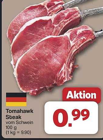 Tomahawk Steak vom Schwein