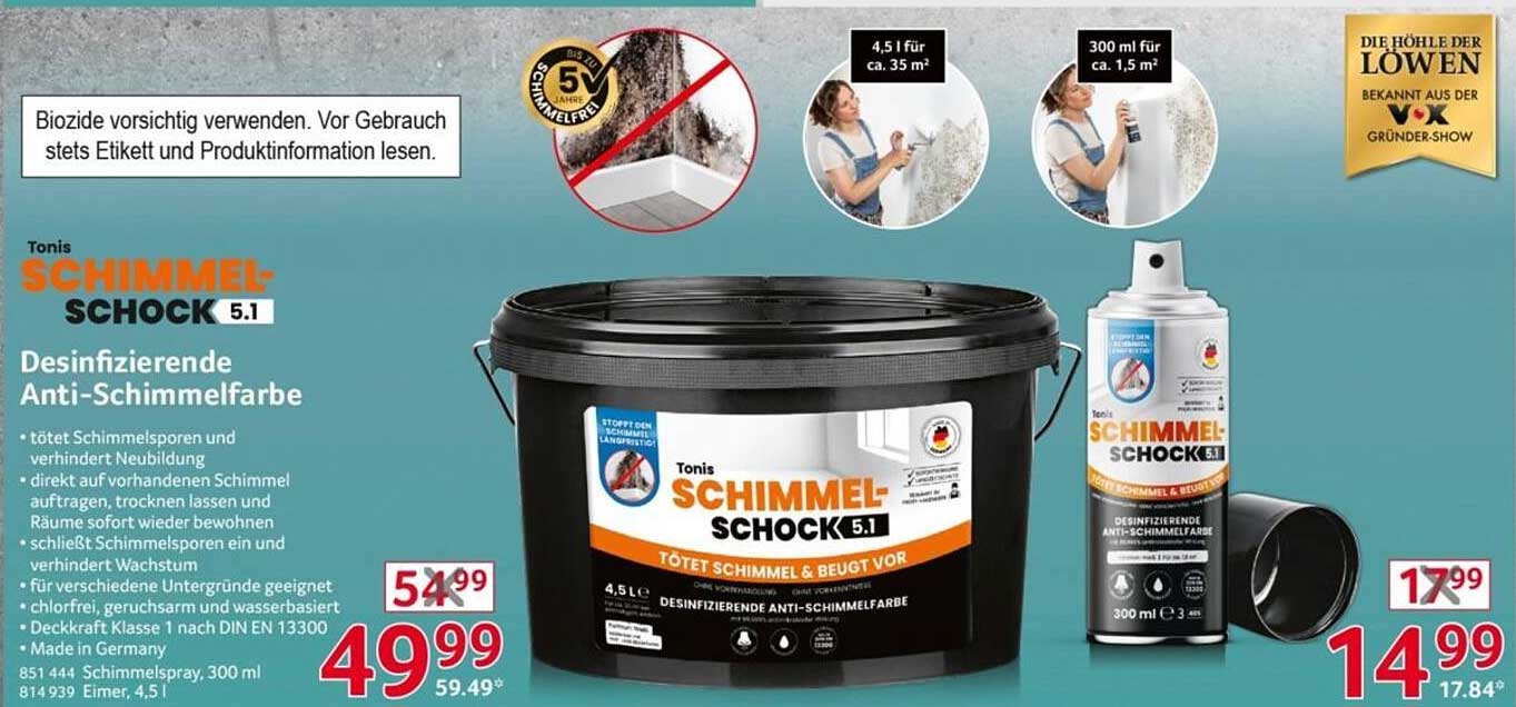 Tonis Schimmel-Schock 5.1 - Desinfizierende Anti-Schimmelfarbe