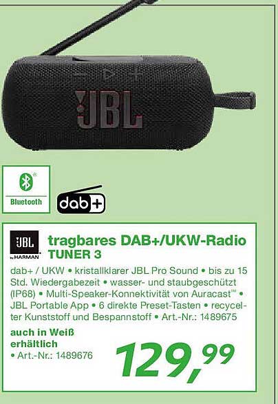 tragbares DAB+/UKW-Radio TUNER 3