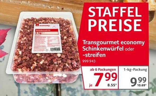 Transgourmet economy Schinkenwürfel oder -streifen 1 kg