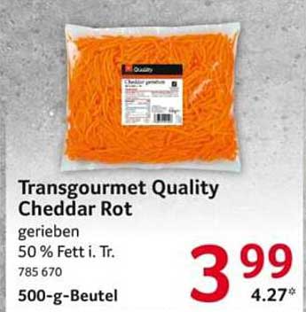 Transgourmet Quality Cheddar Rot 500-g-Beutel