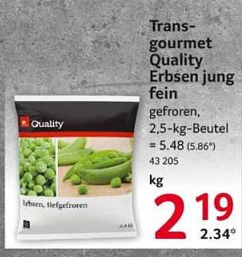 Transgourmet Quality Erbsen jung fein gefroren, 2,5-kg-Beutel