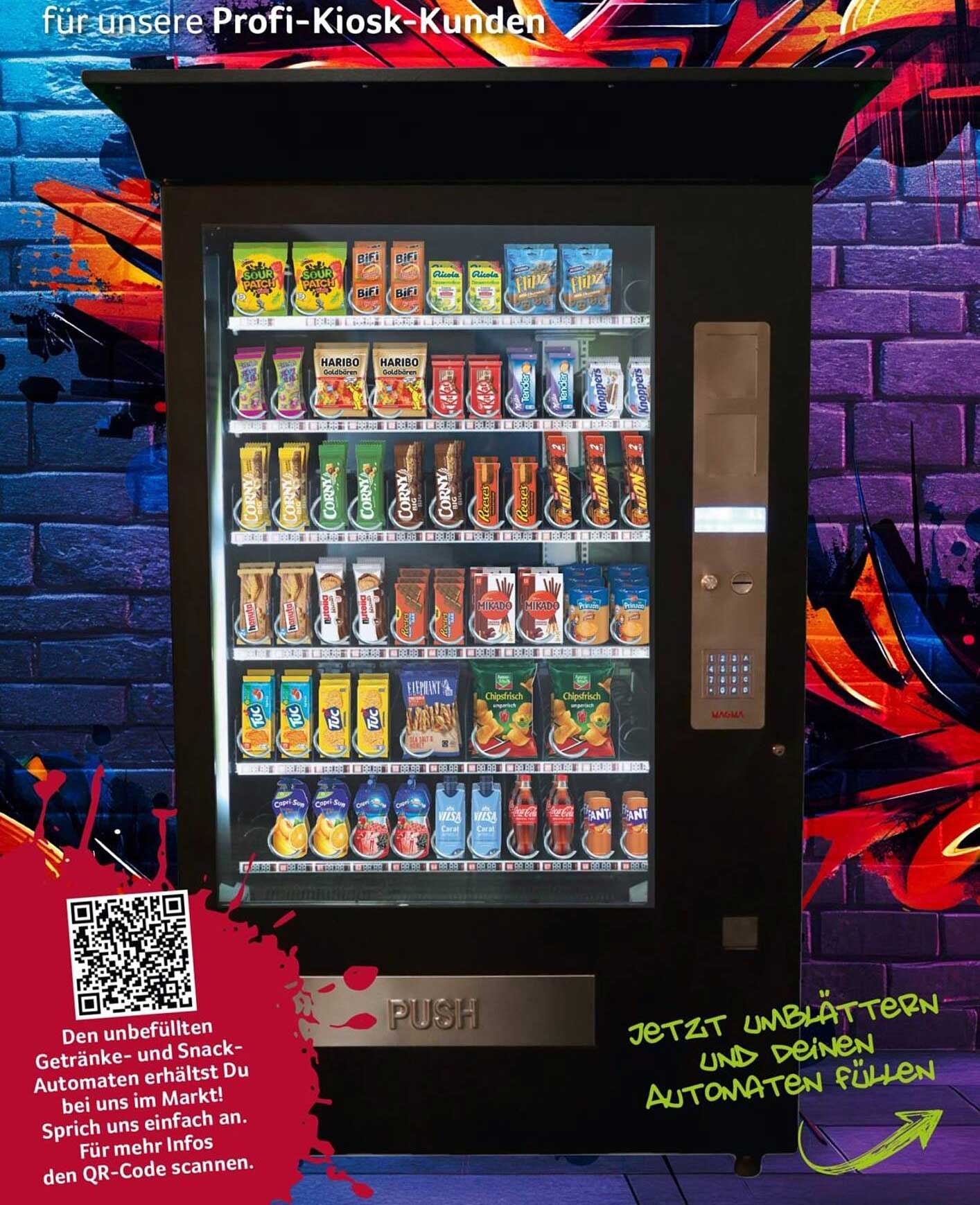 Unbefüllte Getränke- und Snackautomaten für Profi-Kiosk-Kunden