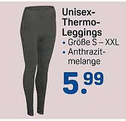 Unisex-Thermo-Leggings - Größe S – XXL - Anthrazitmelange