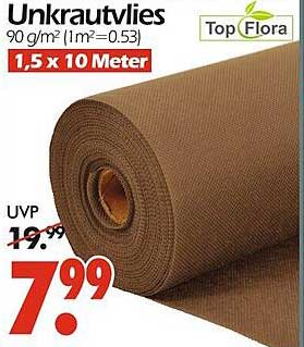 Unkrautvlies 1,5 x 10 Meter von Top Flora