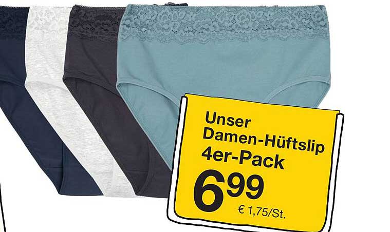 Unser Damen-Hüftslip 4er-Pack