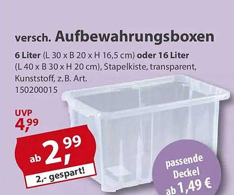 Verschiedene Aufbewahrungsboxen