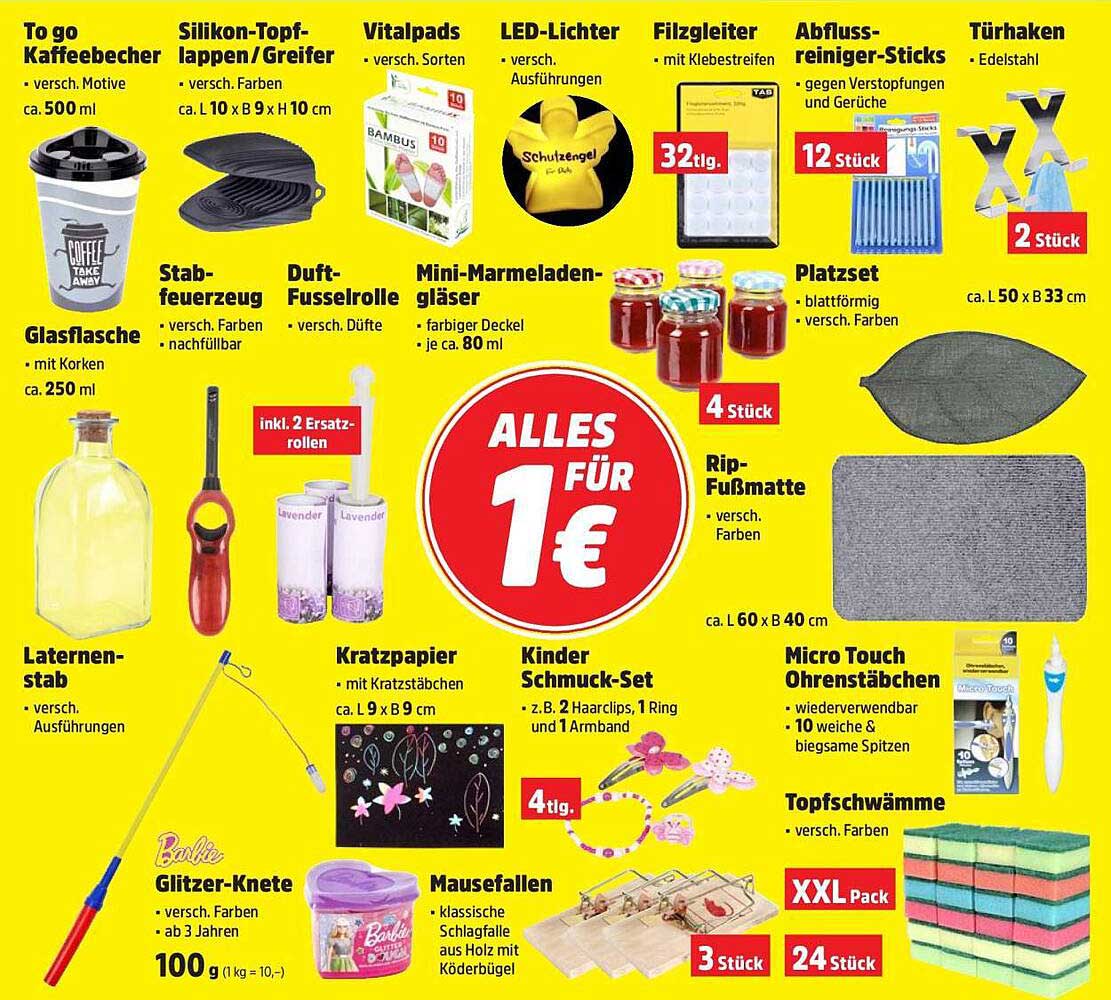 Vielfältige Haushaltsartikel für nur 1 € im Thomas Philipps-Prospekt