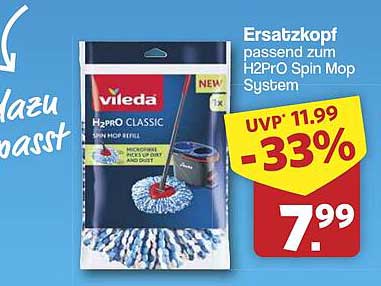 Vileda H2Pro Classic Ersatzkopf für Spin Mop System