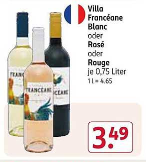 Villa Francéane Blanc oder Rosé oder Rouge je 0,75 Liter
