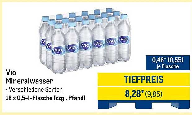 Vio Mineralwasser 18 x 0,5 l-Flasche (zzgl. Pfand)