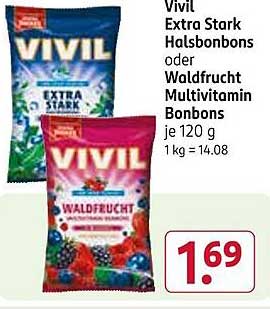 Vivil Extra Stark Halsbonbons oder Waldfrucht Multivitamin Bonbons je 120 g