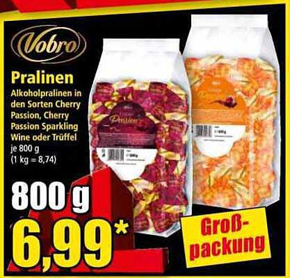 Vobro Pralinen in Großpackung - 800 g für nur 6,99 €