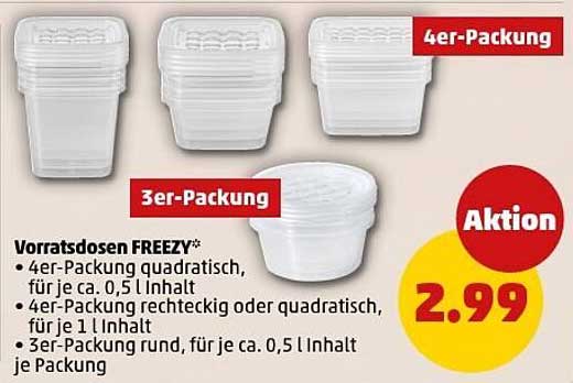 Vorratsdosen FREEZY – 3er und 4er-Packung