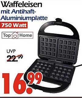 Waffeleisen mit Antihafte-Aluminiumplatte 750 Watt