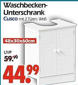 Waschbecken-Unterschrank Cusco mit 2 Türen, Weiß