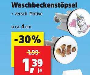 Waschbeckenstöpsel - verschiedene Motive