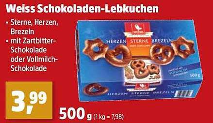 Weiss Schokoladen-Lebkuchen - Sterne, Herzen, Brezeln
