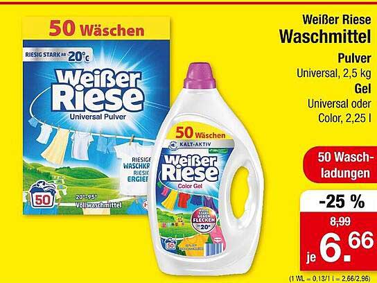 Weißer Riese Waschmittel – Universal Pulver und Color Gel