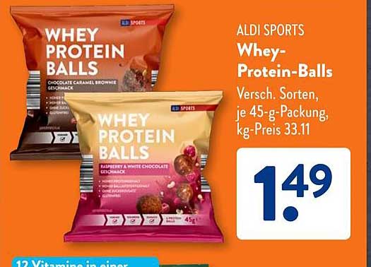 Whey-Protein-Balls - Verschiedene Sorten, je 45-g-Packung