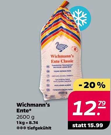 Wichmann’s Ente 2600 g - Tiefgekühlt