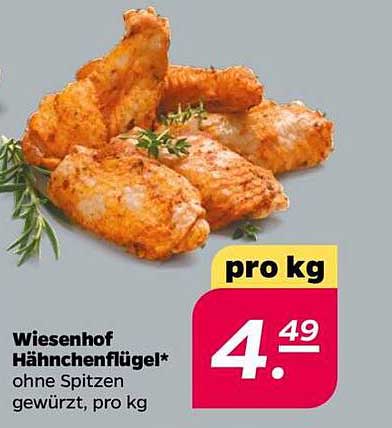 Wiesenhof Hähnchenflügel* ohne Spitzen gewürzt, pro kg