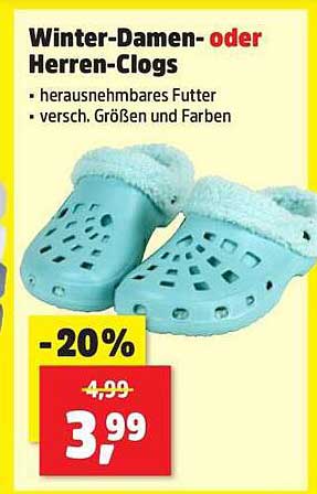 Winter-Damen- oder Herren-Clogs