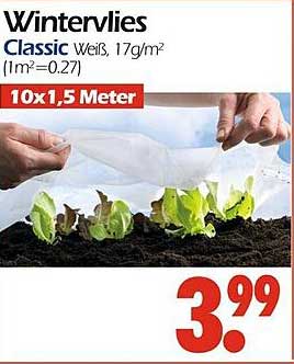 Wintervlies Classic Weiß, 10x1,5 Meter