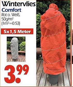 Wintervlies Comfort - Rot oder Weiß, 50g/m²